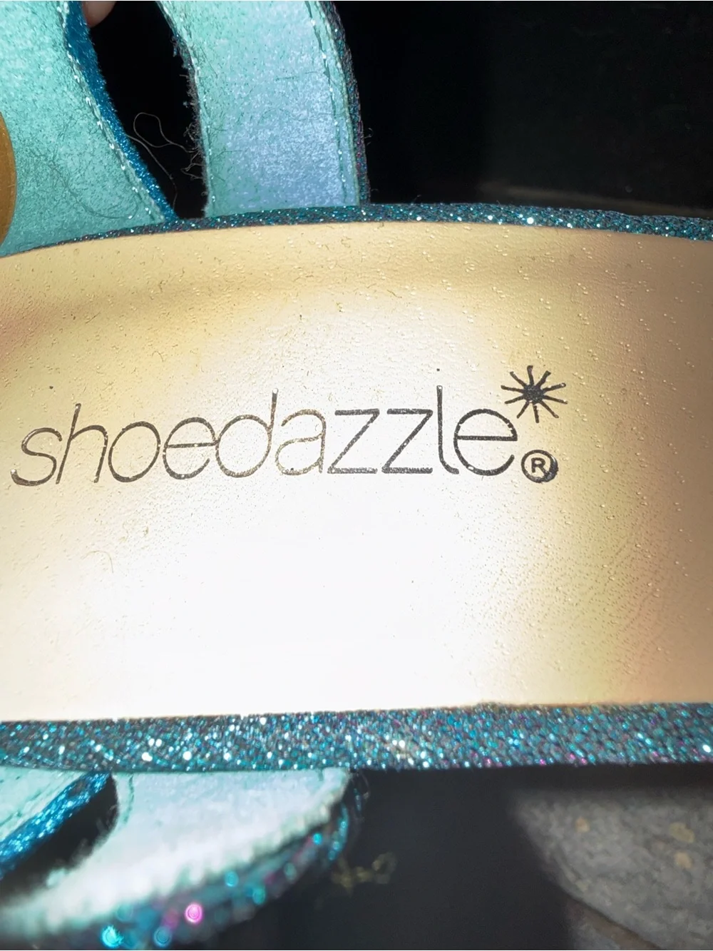 Shoe Dazzle Teal Velvet Platform Ankle-Strap Heels